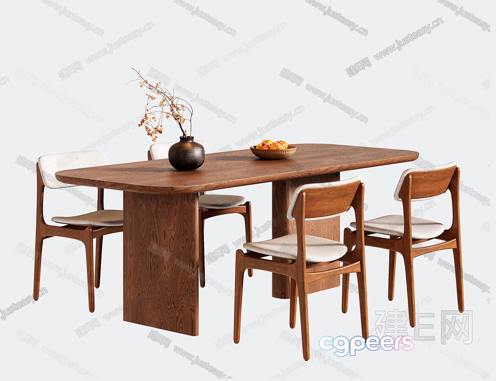 Wooden Dining Table 3D Model - 20983 - VRAY Render Wooden Dining Table 3D Model - 20983 - VRAY Render