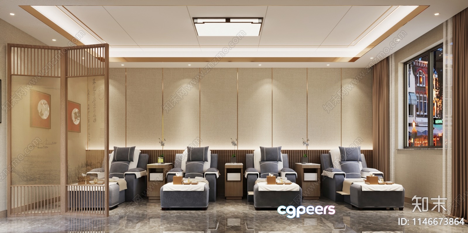 Modern Nail Salon 3D Model - 2899 - VRAY Render