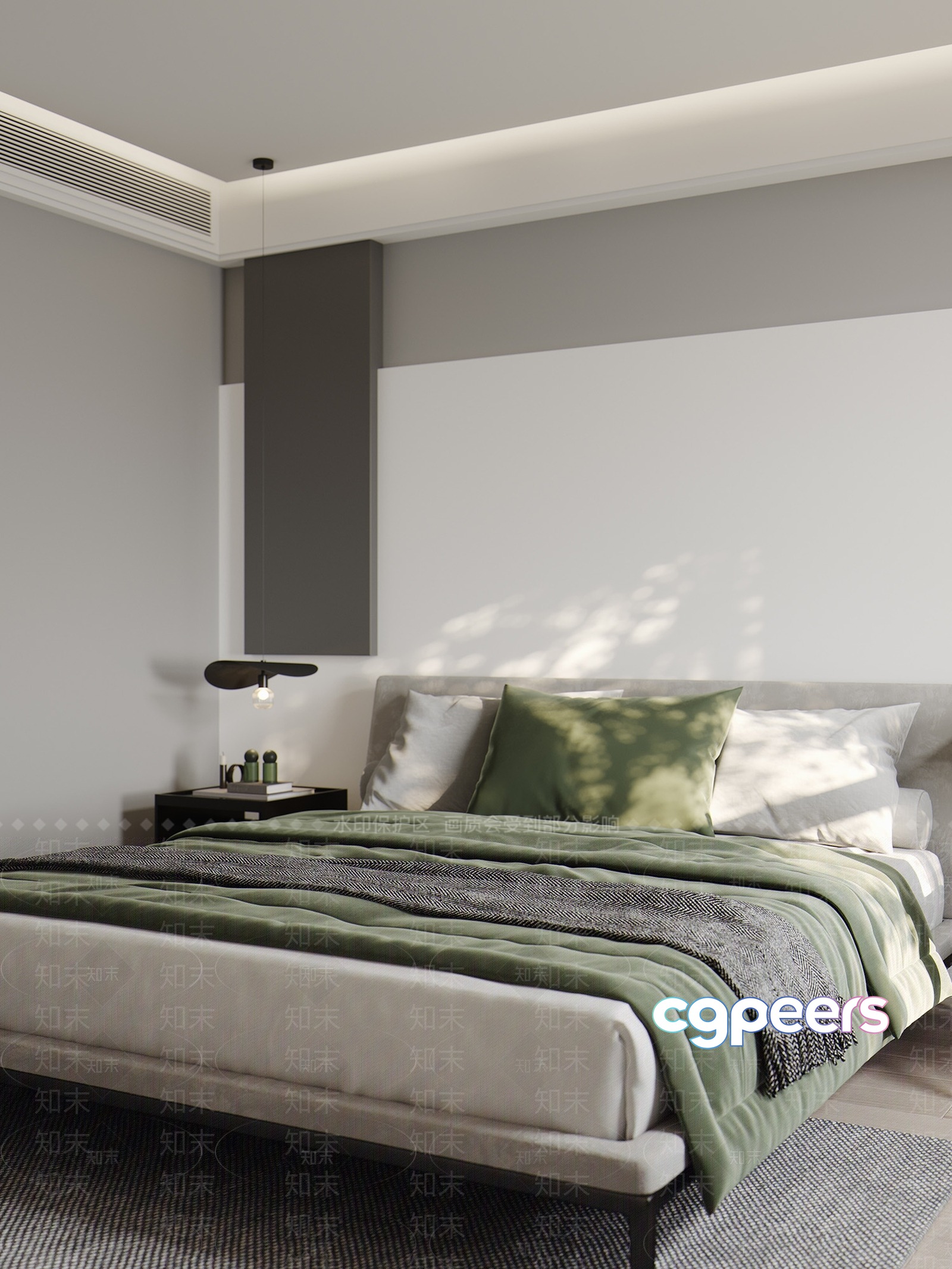 Modern Minimalist Bedroom 3D Model - 5178 - VRAY Render