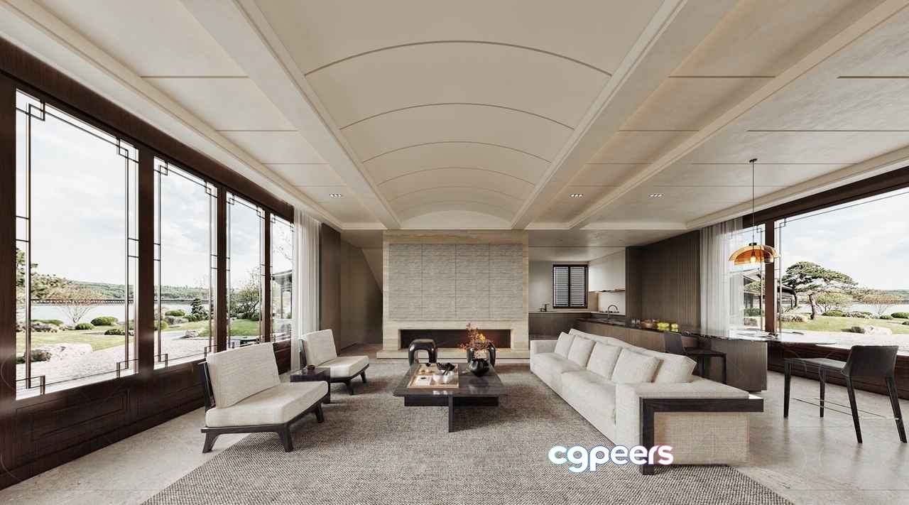 Modern Living Room 3D Model - 1717 - CORONA Render Modern Living Room 3D Model - 1717 - CORONA Render