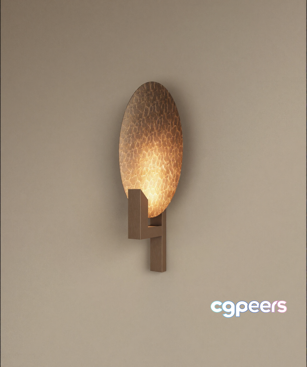 A Light Fixture With A Gold Textured Shade 3D Model - 19095 - VRAY Render