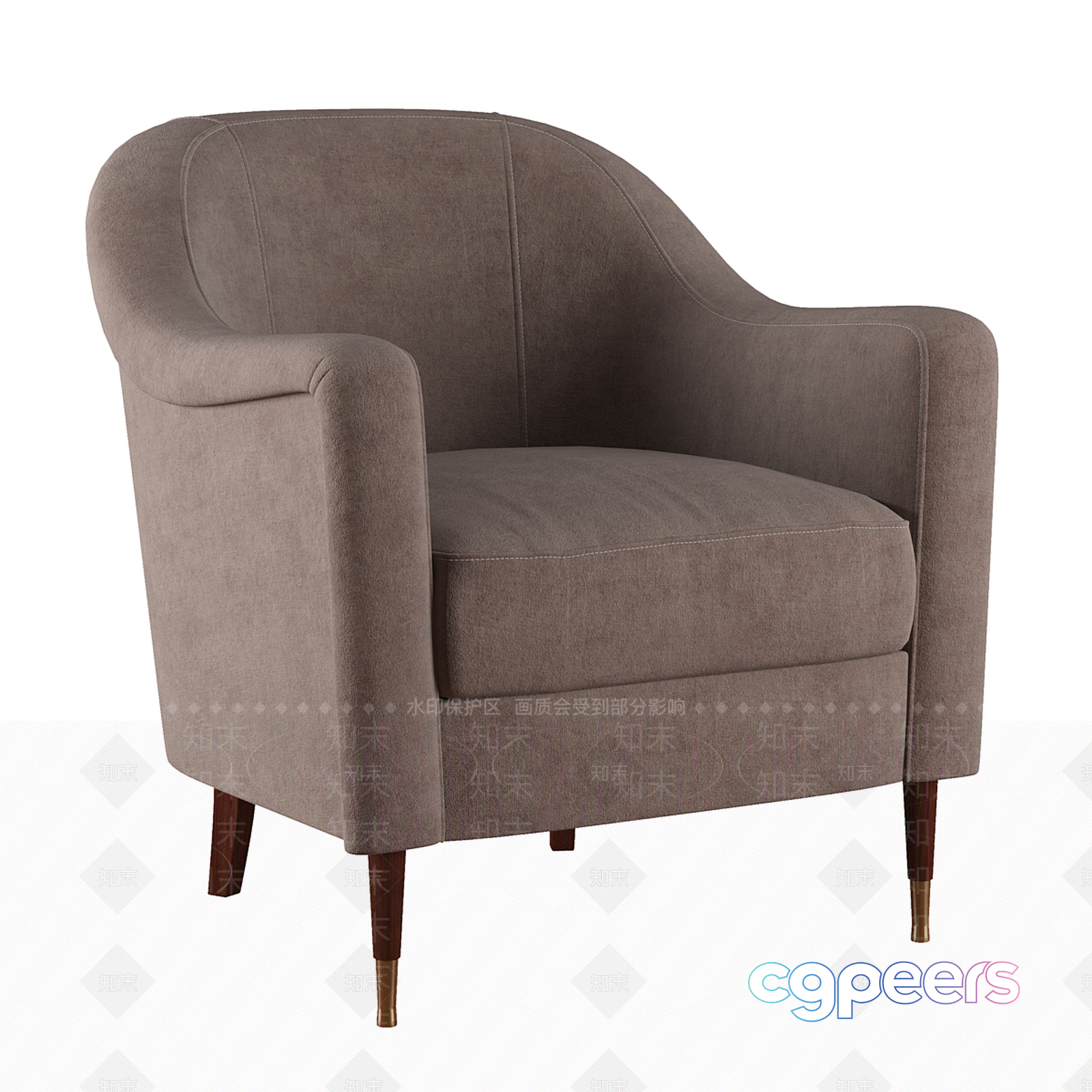 Modern Accent Chair 3D Model - 6876 - VRAY Render