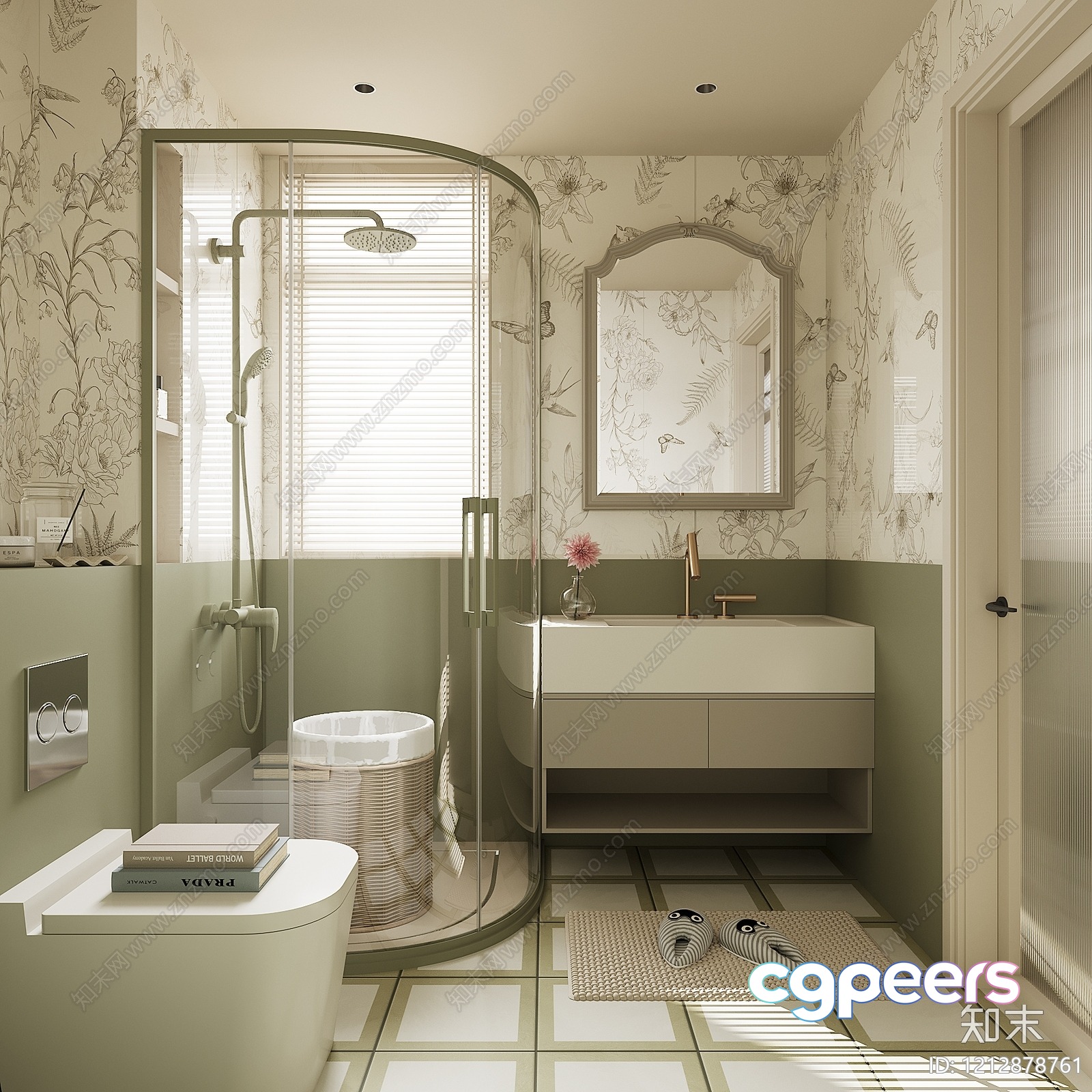A Bathroom With A Modern Style 3D Model - 6703 - VRAY Render