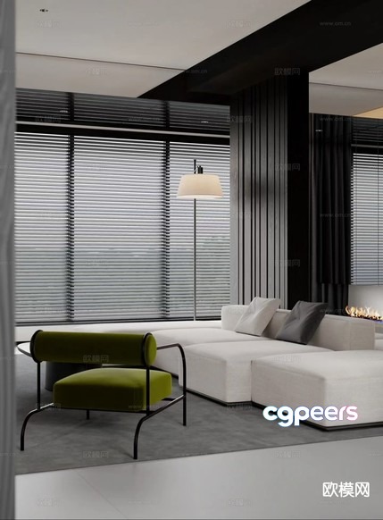Modern Living Room 3D Model - 12324 - CORONA Render Modern Living Room 3D Model - 12324 - CORONA Render