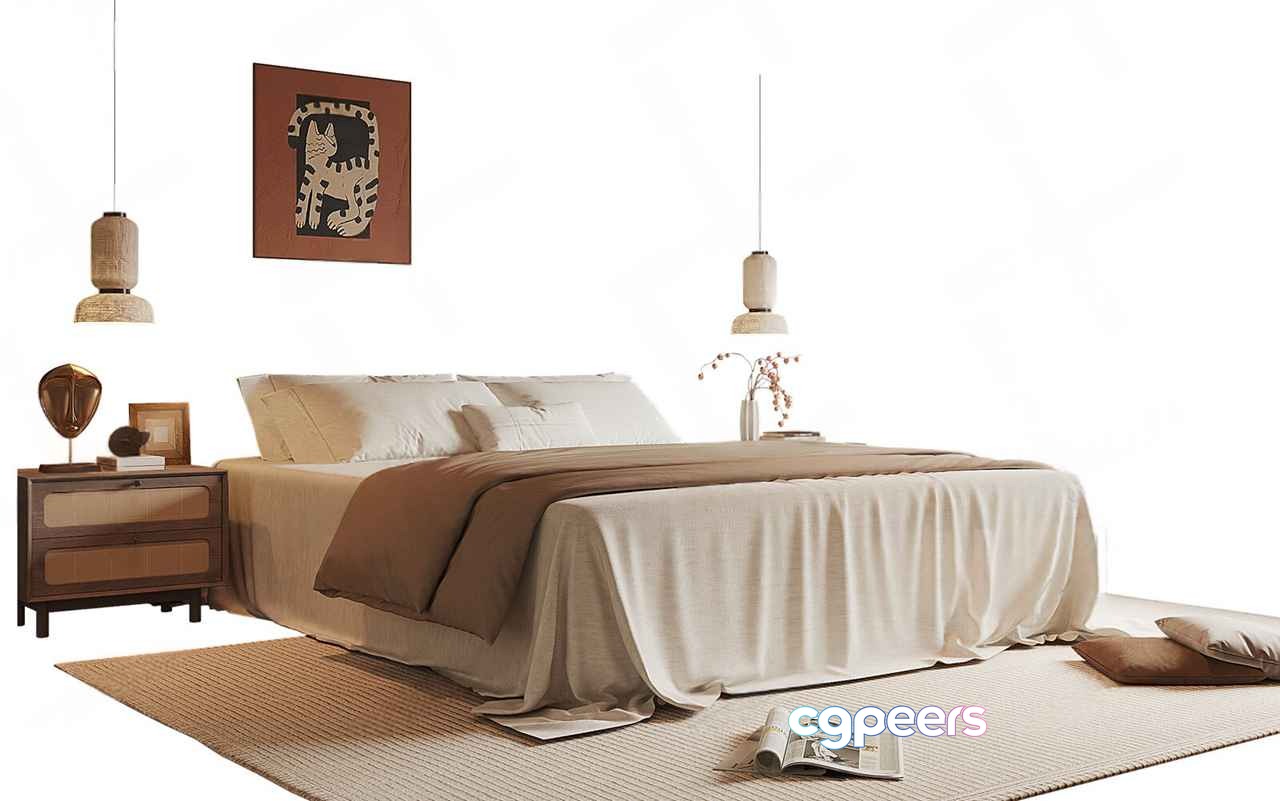 Cozy Bedroom 3D Model - 22476 - CORONA Render