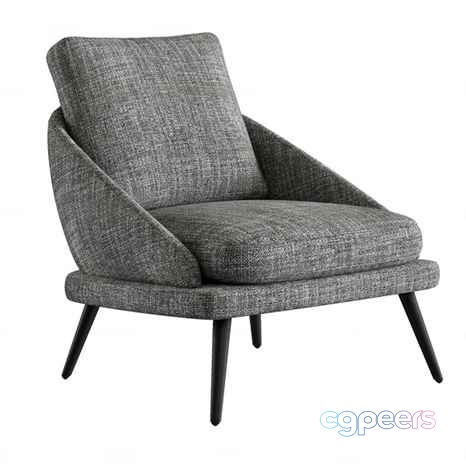 Gray Upholstered Chair 3D Model - 20614 - CORONA Render