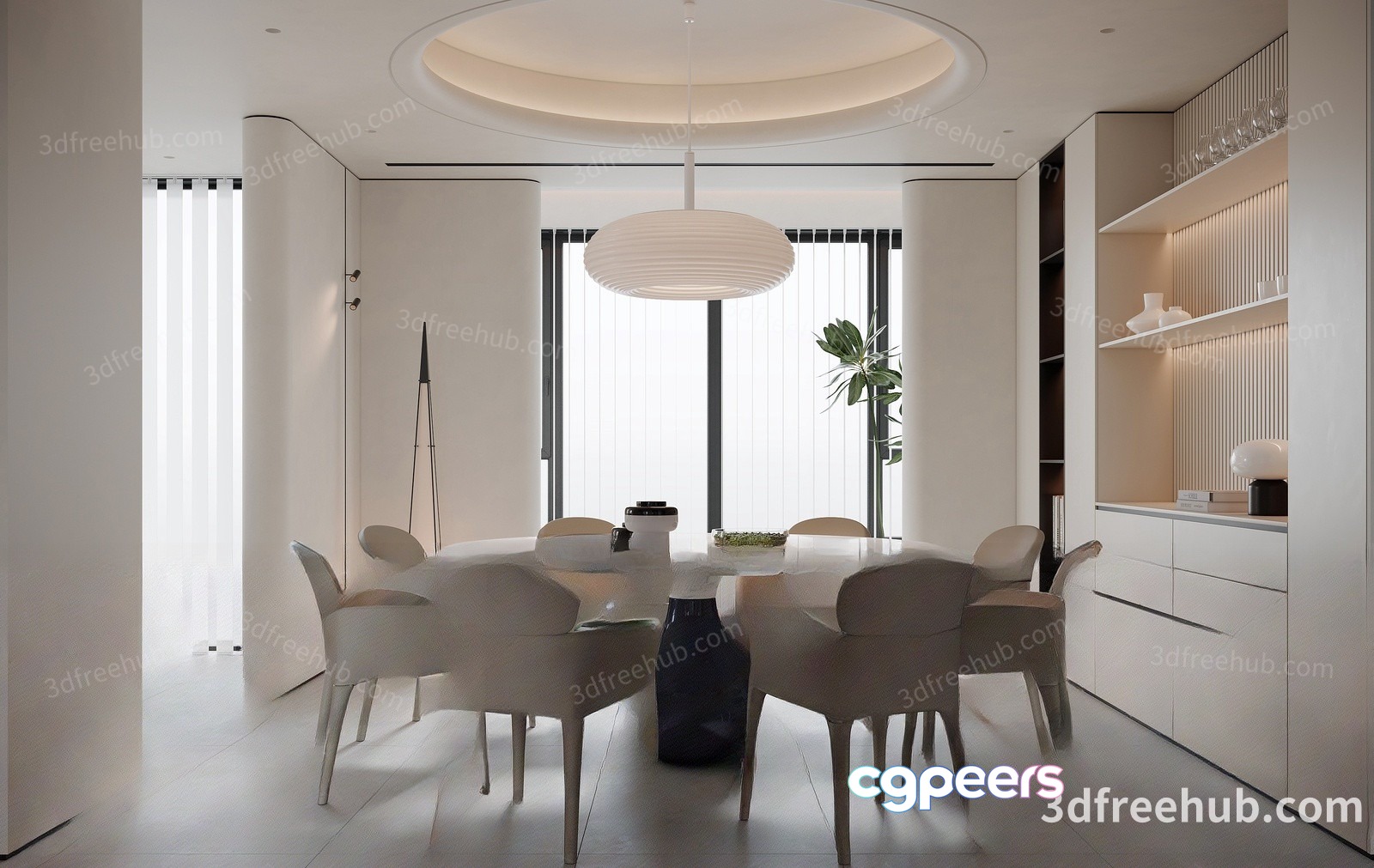 Modern Dining Room 3D Model - 18583 - VRAY Render Modern Dining Room 3D Model - 18583 - VRAY Render