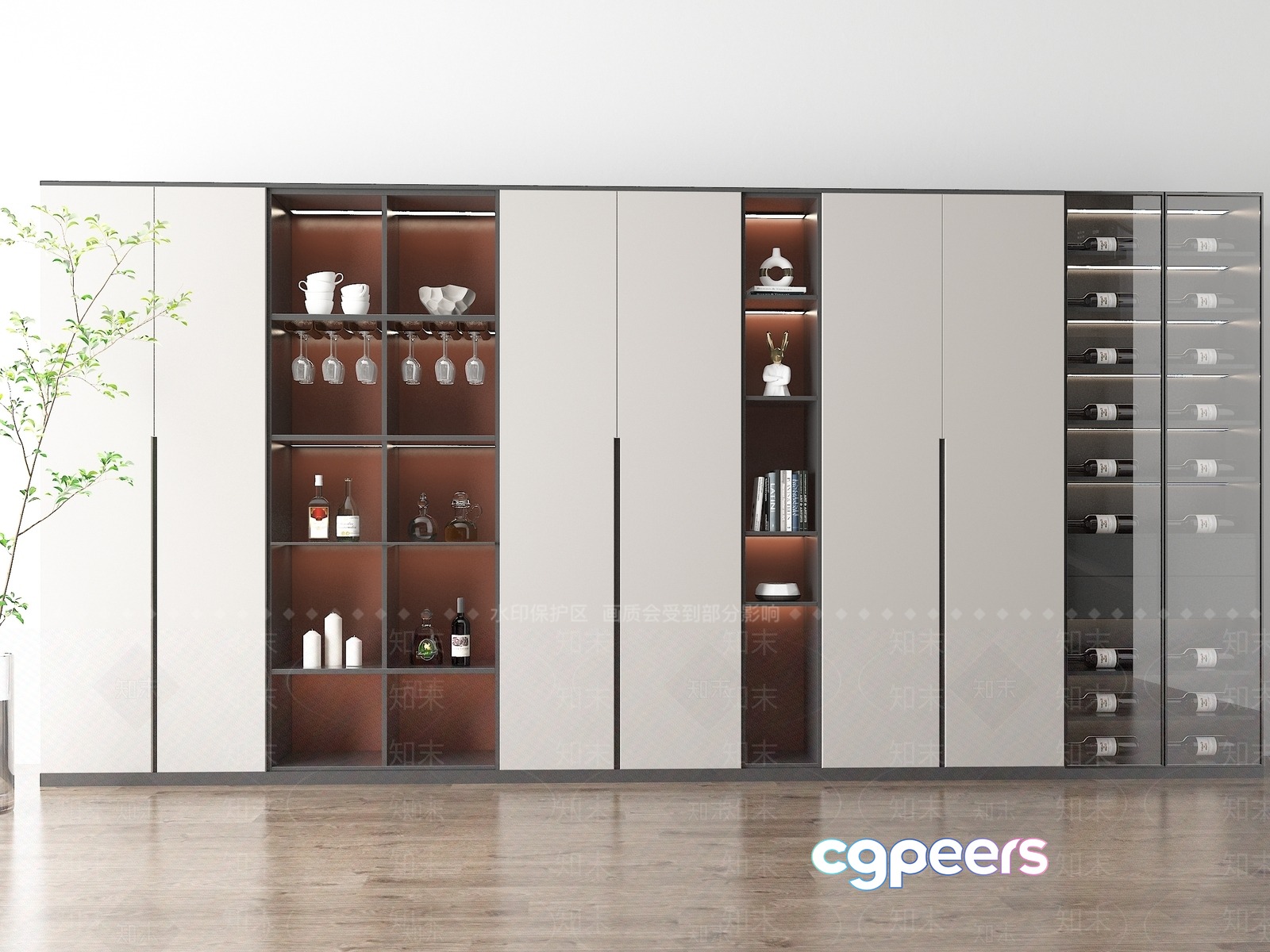 Modern Wine Storage 3D Model - 6216 - VRAY Render