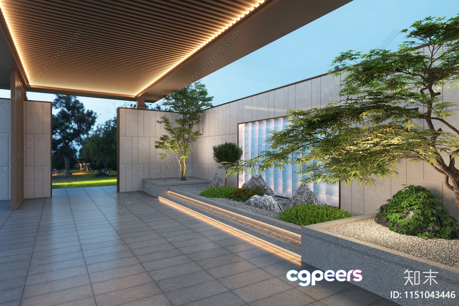 Modern Asian Garden 3D Model - 11193 - VRAY Render