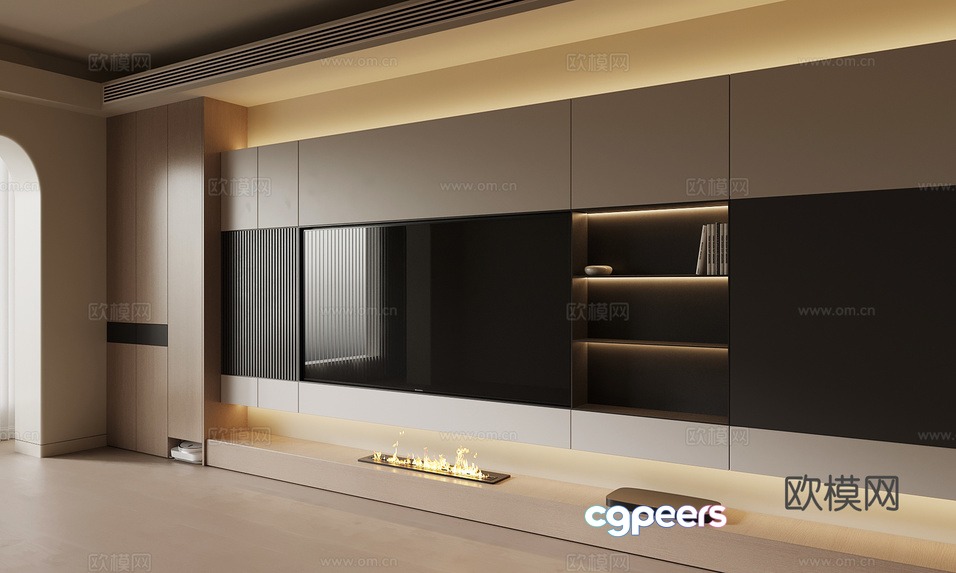 Modern Entertainment Center 3D Model - 2589 - VRAY Render Modern Entertainment Center 3D Model - 2589 - VRAY Render