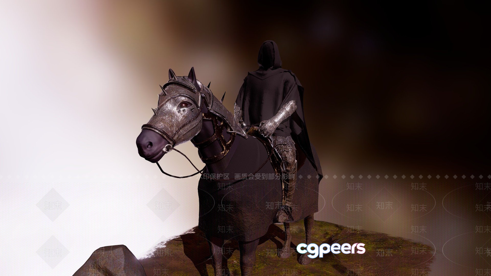 The Main Subject Is A Hooded Figure Riding A Horse 3D Model - 11237 - VRAY Render