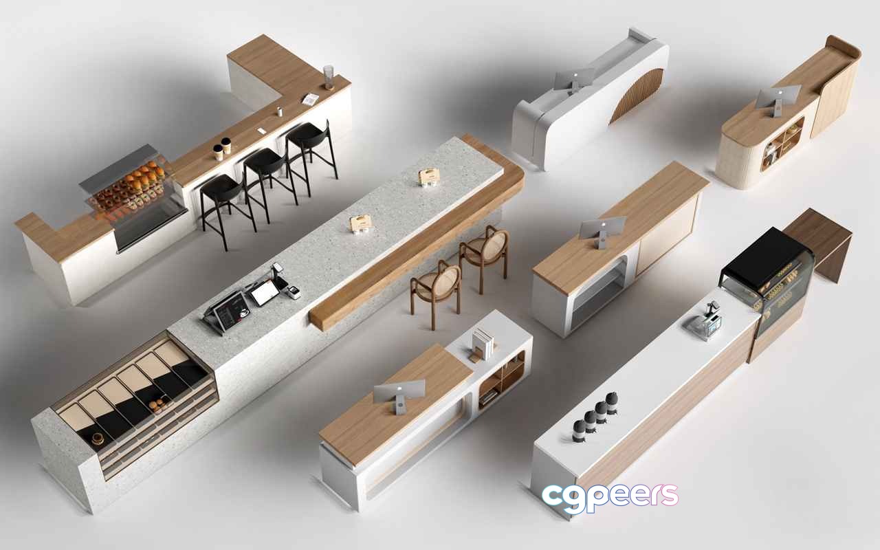Modern Kitchen Setup 3D Model - 344 - VRAY Render