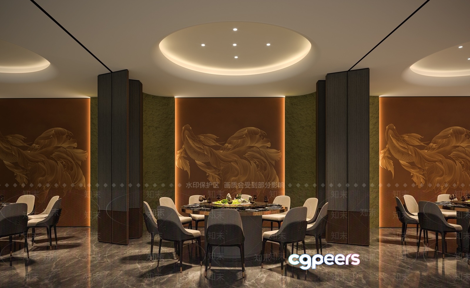 A Modern Dining Room 3D Model - 1128 - CORONA Render