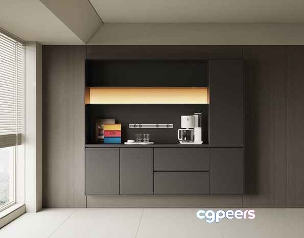Modern Gray Cabinet 3D Model - 16228 - VRAY Render