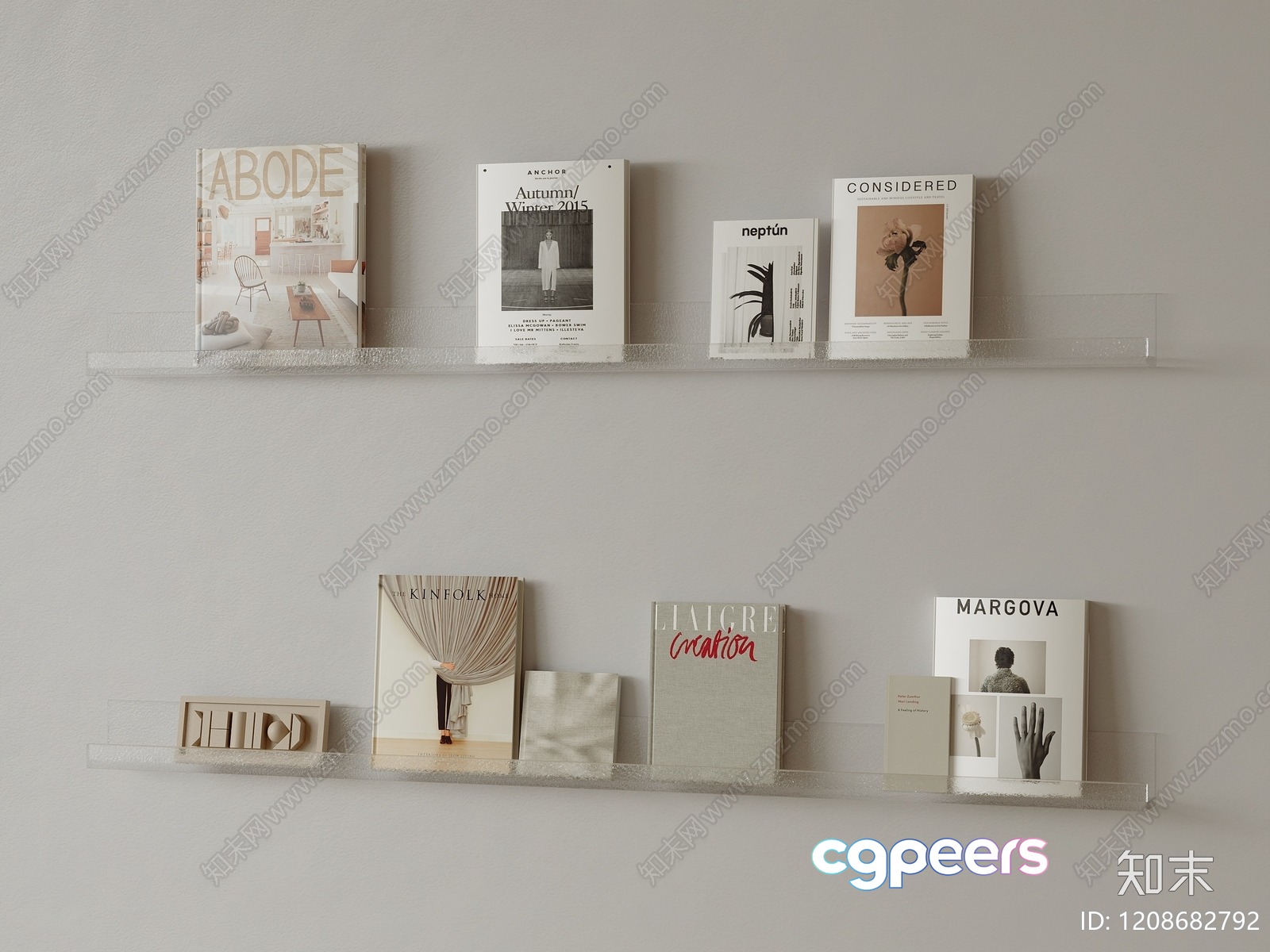 Minimalist Bookshelf 3D Model - 255 - CORONA Render