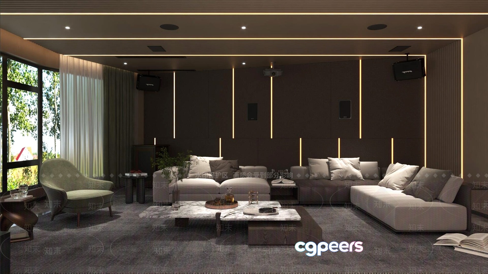 A Large Sectional Sofa 3D Model - 5485 - VRAY Render