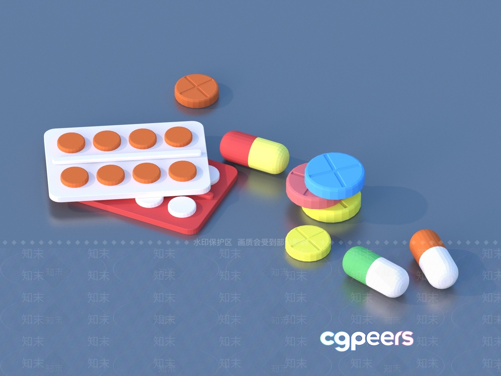 Pills And Capsules 3D Model - 22165 - VRAY Render