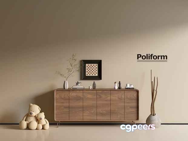 Modern Wooden Furniture 3D Model - 9798 - VRAY Render