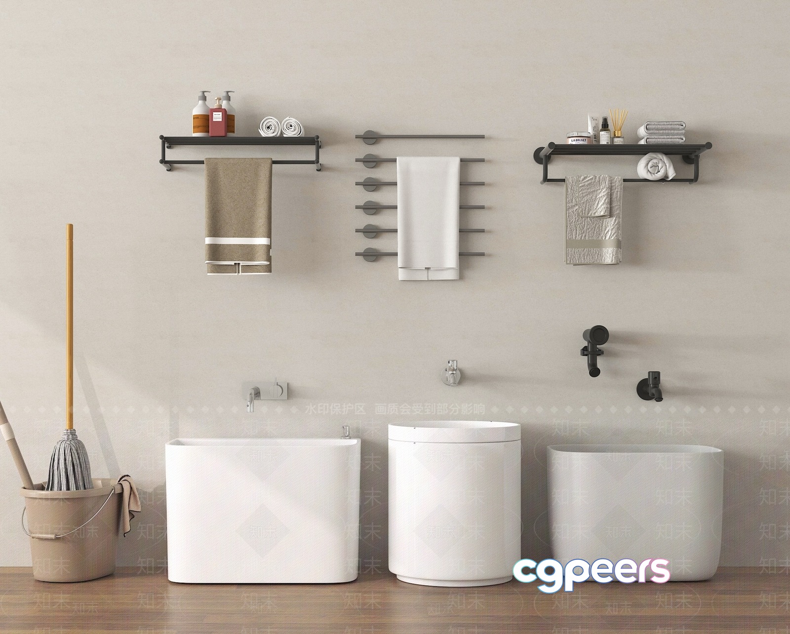 A Modern Bathroom 3D Model - 18159 - VRAY Render