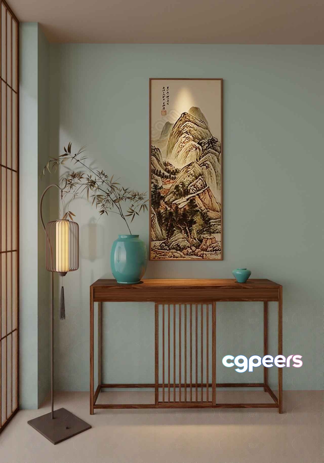 A Japanese-Style Console Table 3D Model - 15038 - CORONA Render A Japanese-Style Console Table 3D Model - 15038 - CORONA Render