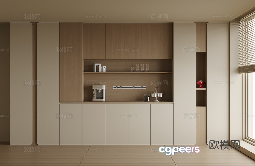 Modern Kitchen Setup 3D Model - 9165 - VRAY Render