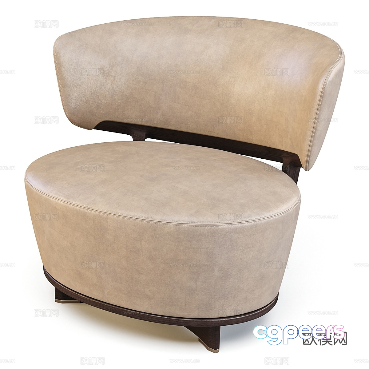 A Tan Leather Chair 3D Model - 5246 - VRAY Render