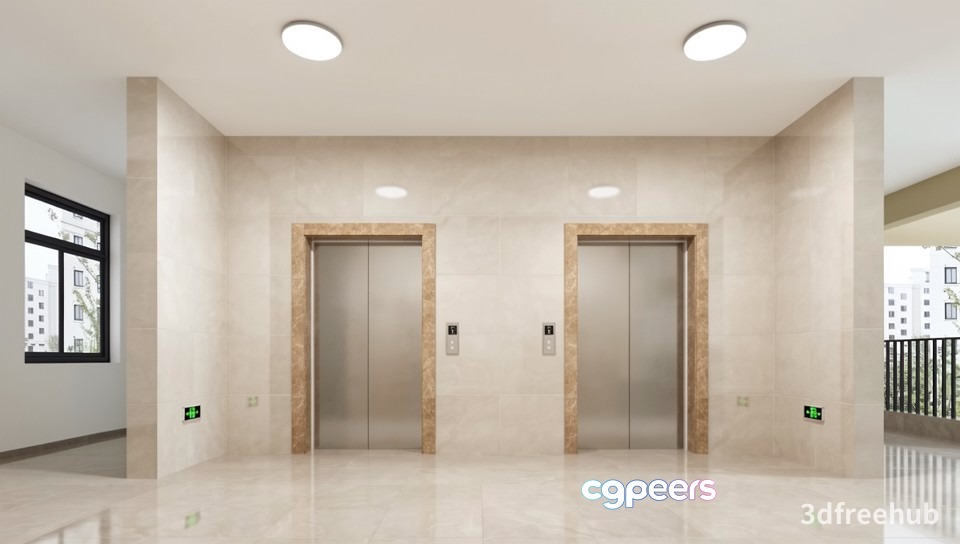 A Modern Elevator Room 3D Model - 20839 - VRAY Render A Modern Elevator Room 3D Model - 20839 - VRAY Render