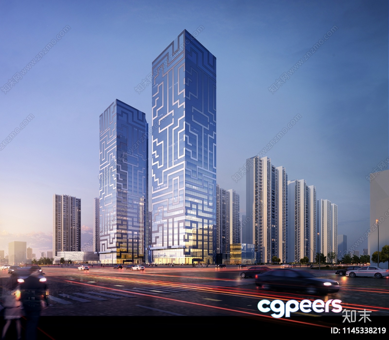 Modern Cityscape 3D Model - 6340 - VRAY Render Modern Cityscape 3D Model - 6340 - VRAY Render
