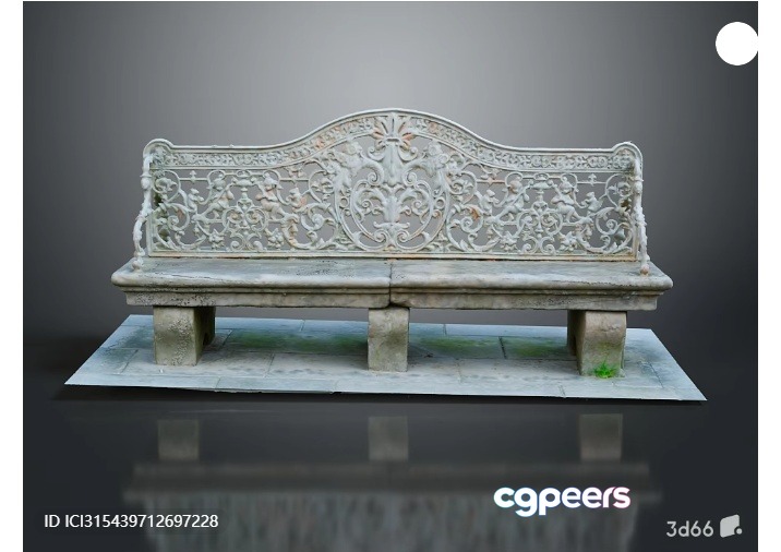 An Ornate Bench 3D Model - 302 - VRAY Render An Ornate Bench 3D Model - 302 - VRAY Render
