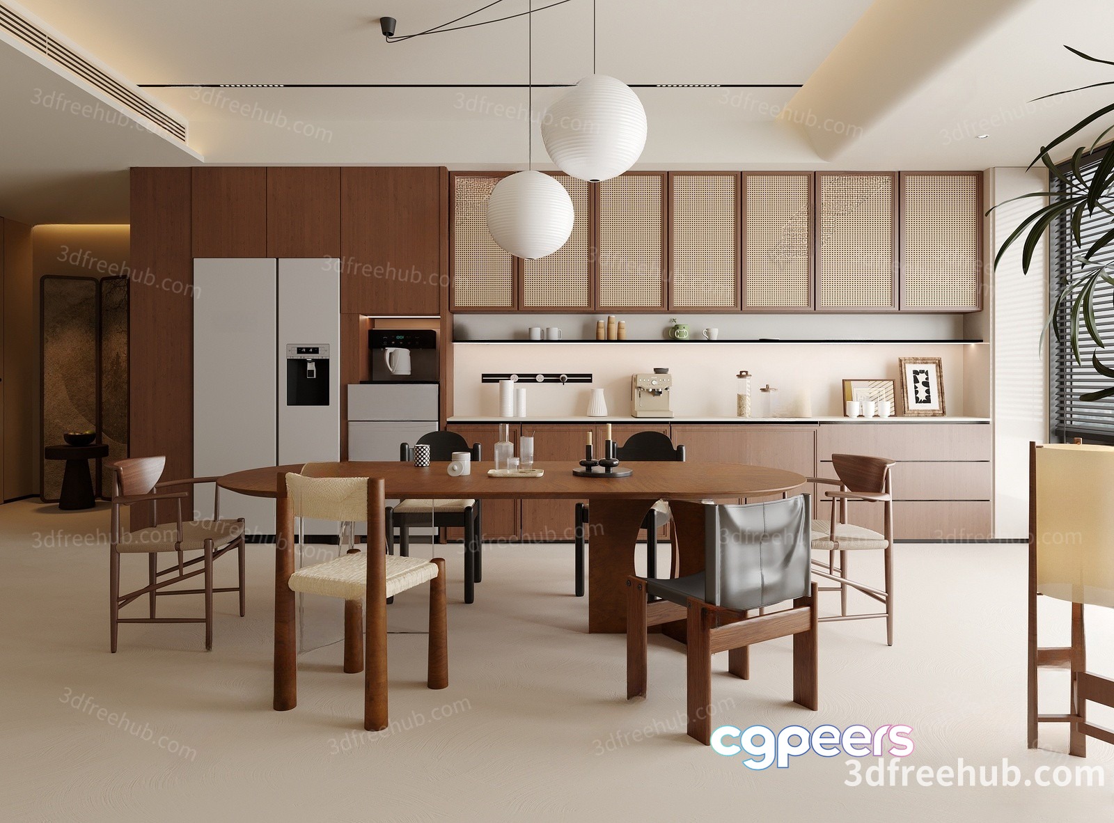 Modern Dining Room 3D Model - 22200 - VRAY Render