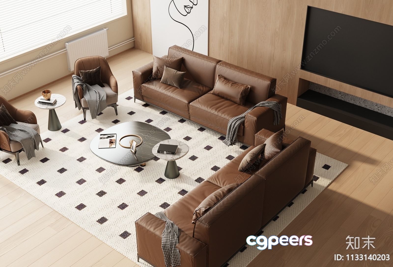 Modern Living Room 3D Model - 10868 - VRAY Render Modern Living Room 3D Model - 10868 - VRAY Render
