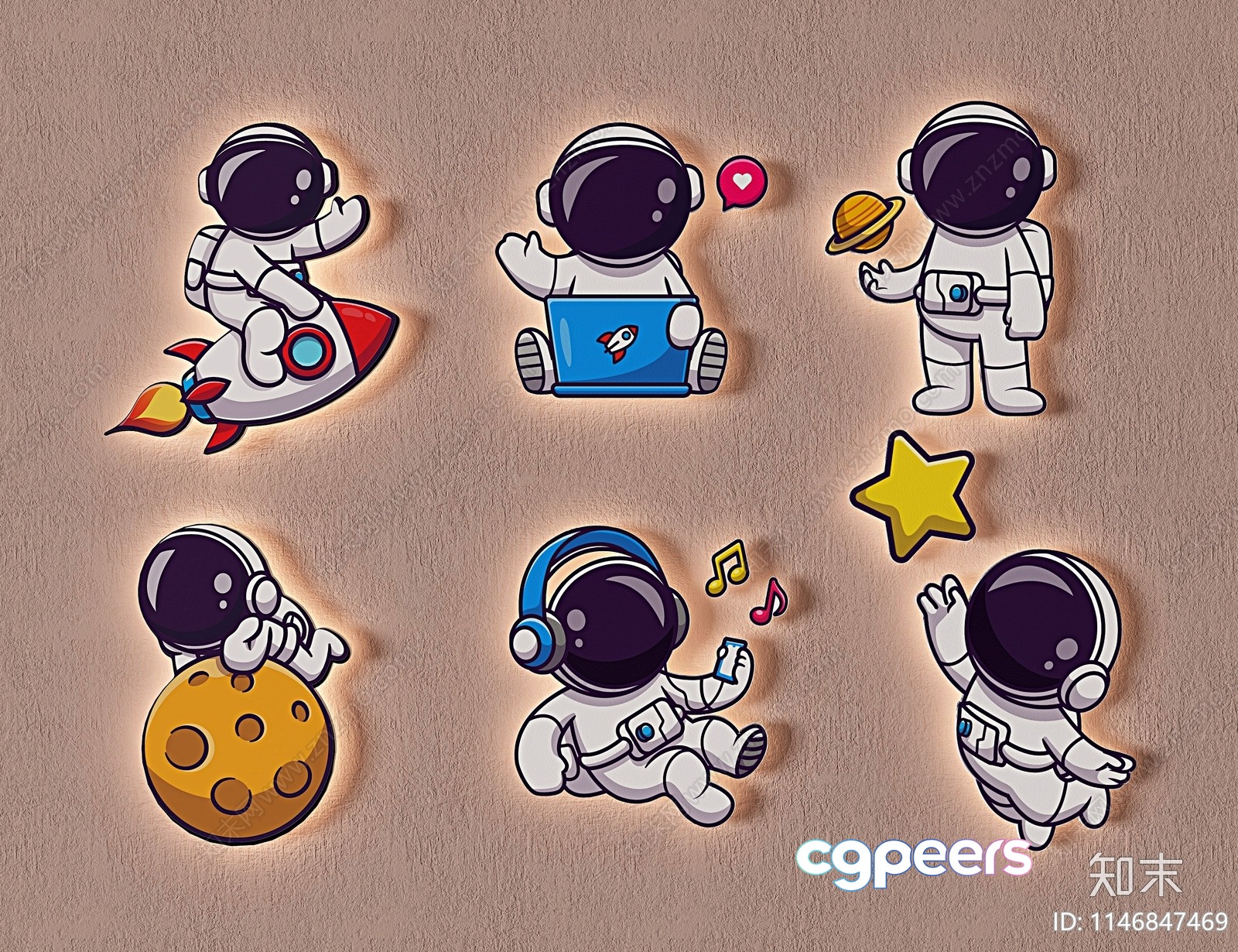 Astronauts In Space 3D Model - 1293 - VRAY Render Astronauts In Space 3D Model - 1293 - VRAY Render