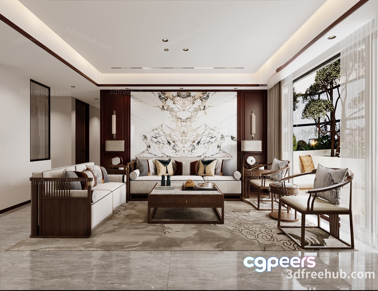 Modern Living Room 3D Model - 16651 - VRAY Render Modern Living Room 3D Model - 16651 - VRAY Render