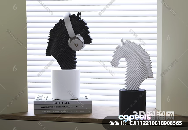 Modern Decorative Horse Heads 3D Model - 21041 - VRAY Render Modern Decorative Horse Heads 3D Model - 21041 - VRAY Render