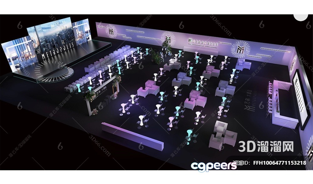 Modern 3D Event Space 3D Model - 4787 - VRAY Render Modern 3D Event Space 3D Model - 4787 - VRAY Render