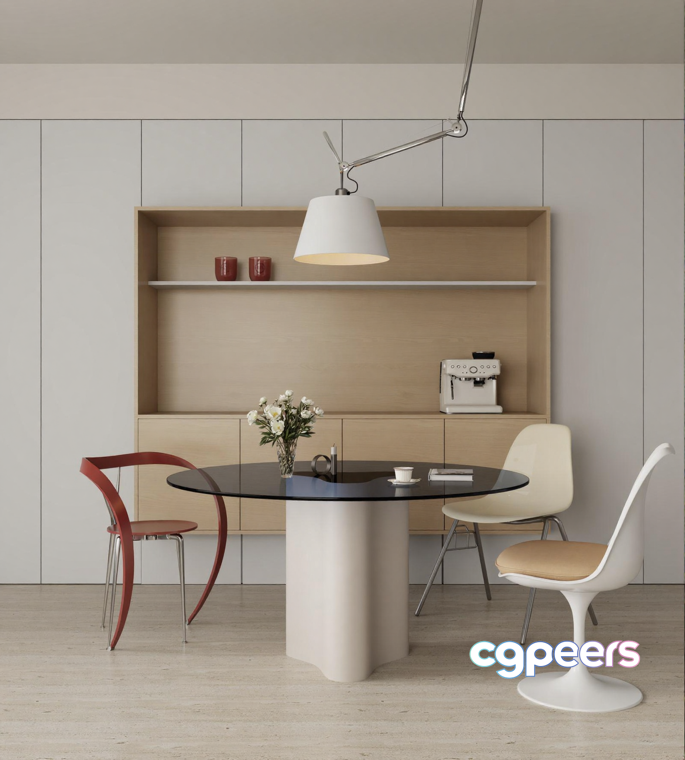 Modern Minimalist Dining Area 3D Model - 5498 - VRAY Render Modern Minimalist Dining Area 3D Model - 5498 - VRAY Render