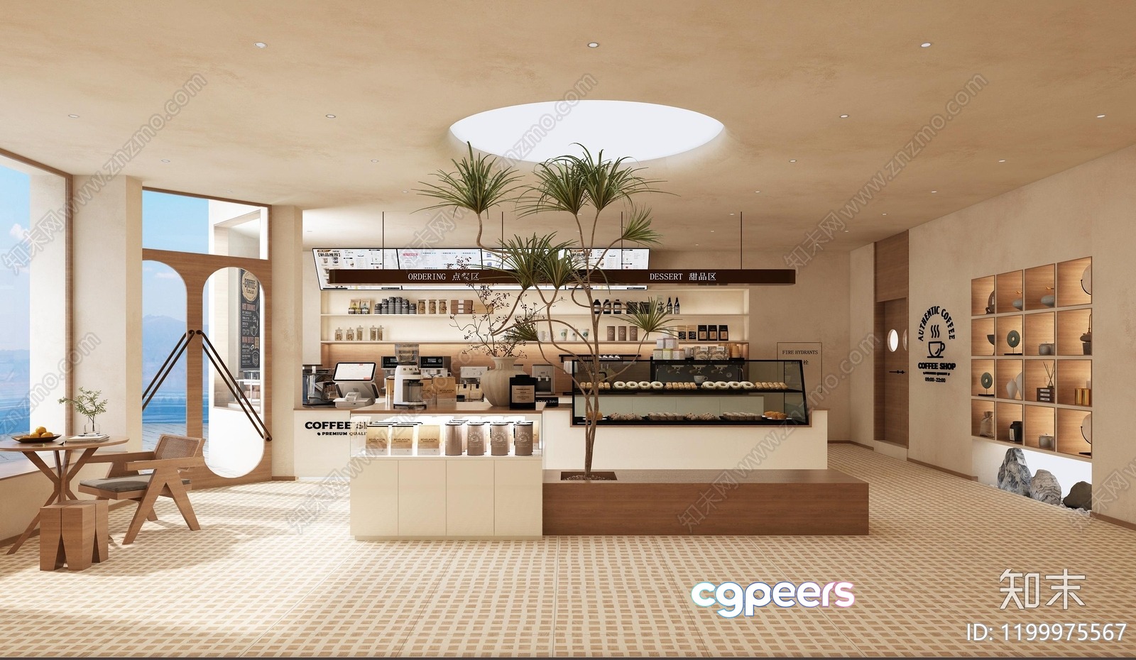 Modern Coffee Shop 3D Model - 9851 - VRAY Render Modern Coffee Shop 3D Model - 9851 - VRAY Render