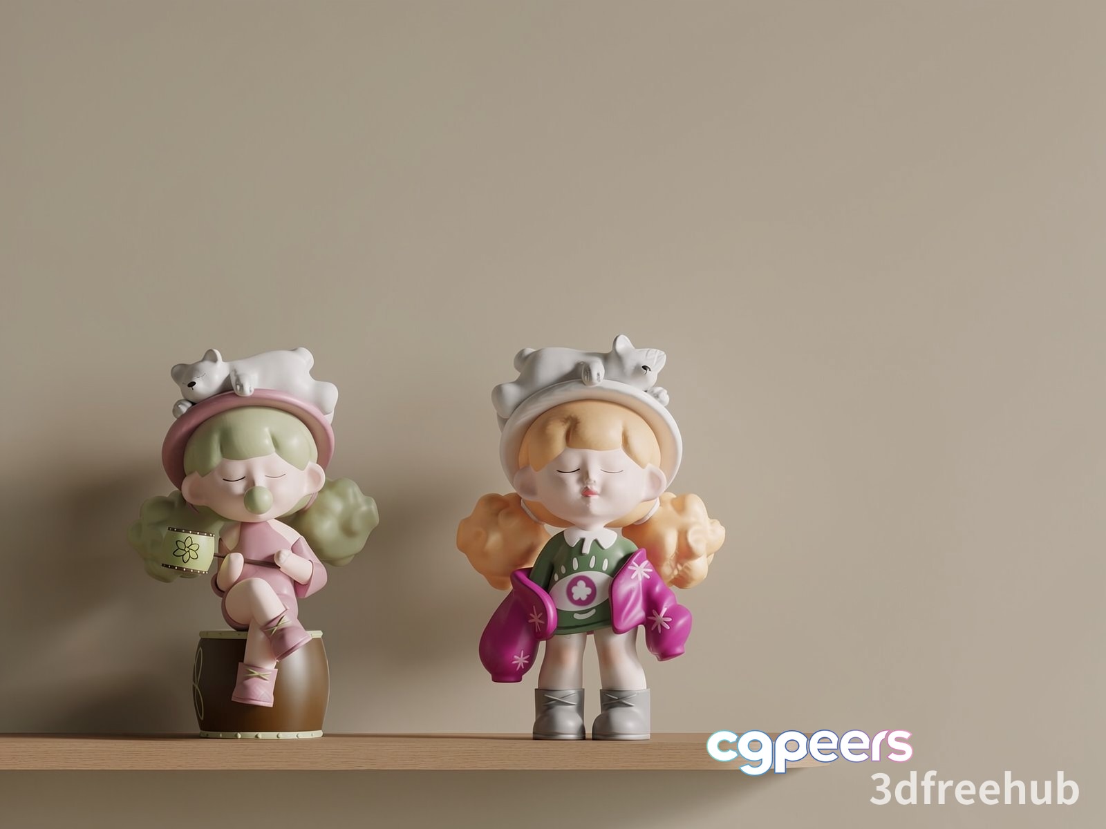 A Pair Of Figurines 3D Model - 19806 - VRAY Render