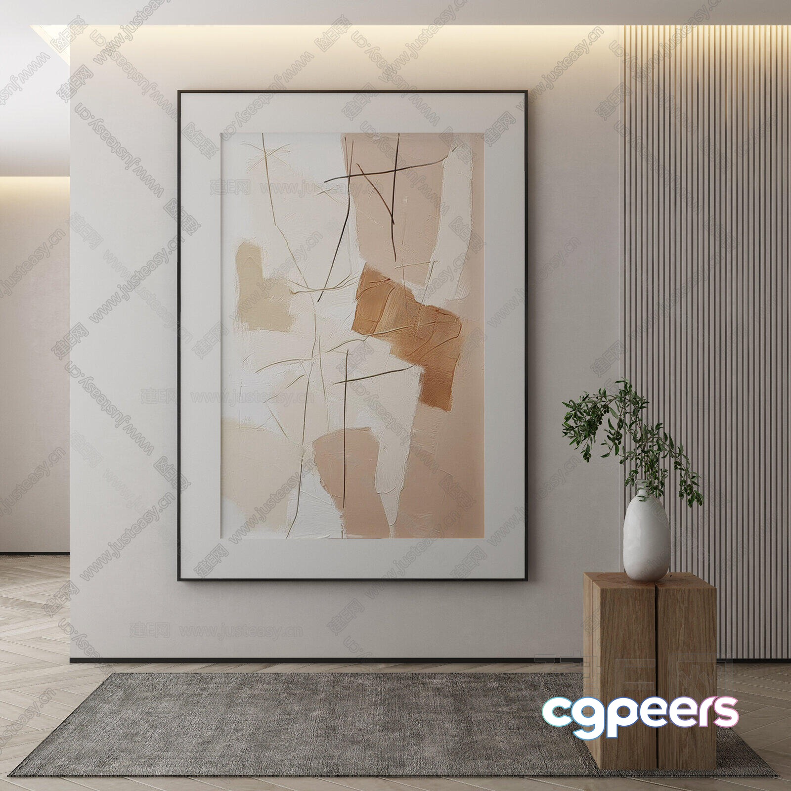 Modern Artwork 3D Model - 11496 - VRAY Render