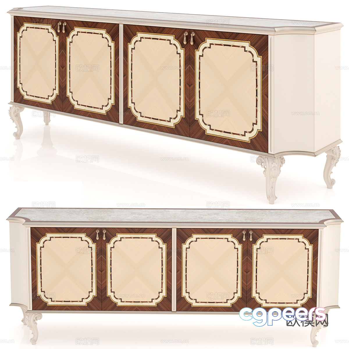 Classic Sideboard Furniture 3D Model - 5444 - VRAY Render Classic Sideboard Furniture 3D Model - 5444 - VRAY Render