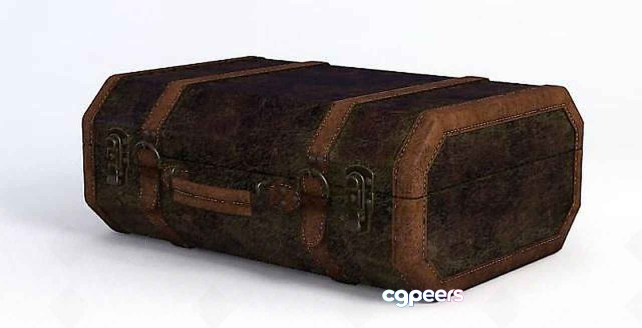 Old Leather Trunk 3D Model - 22344 - VRAY Render Old Leather Trunk 3D Model - 22344 - VRAY Render