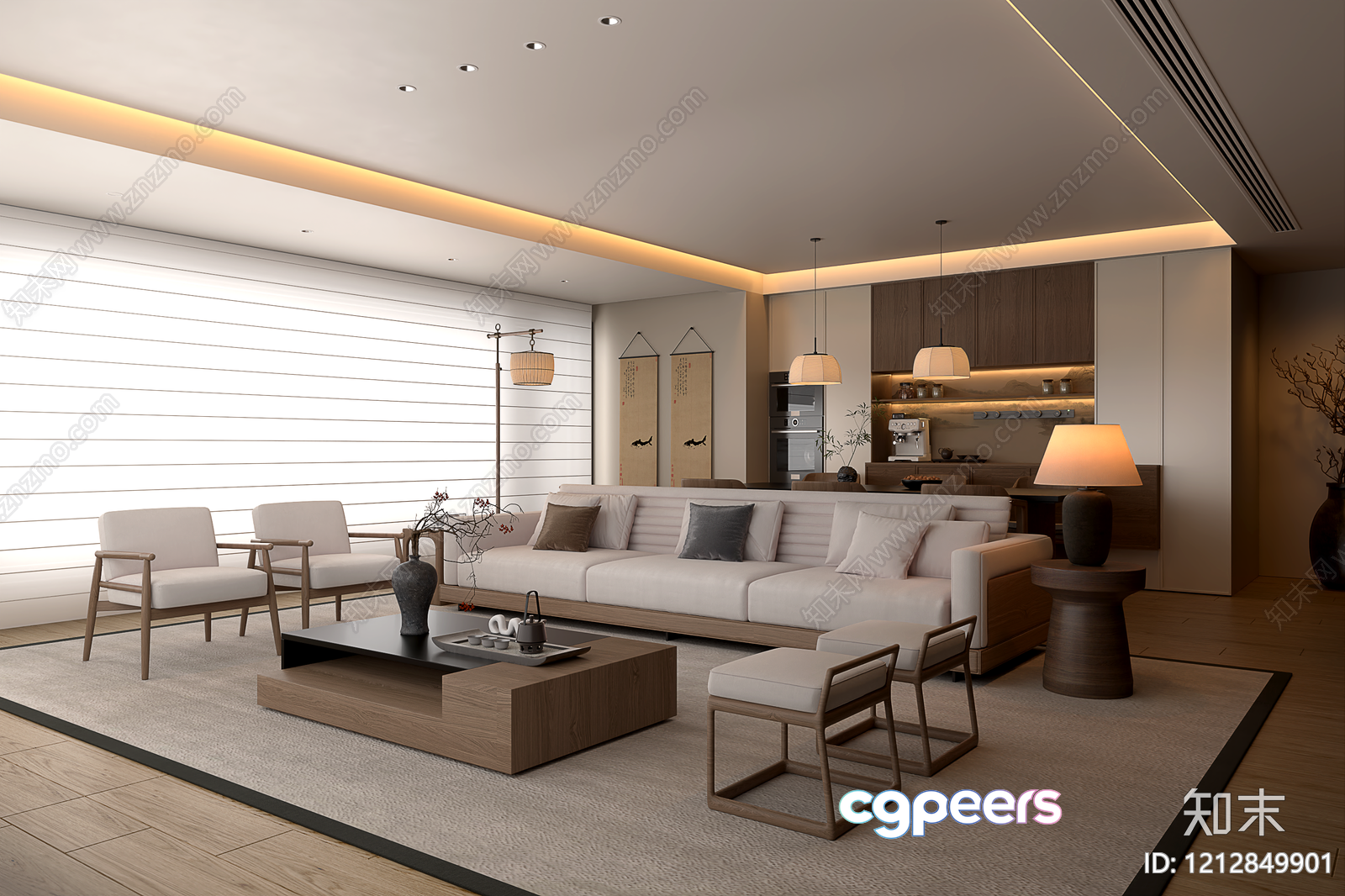 Modern Living Room 3D Model - 4018 - VRAY Render Modern Living Room 3D Model - 4018 - VRAY Render