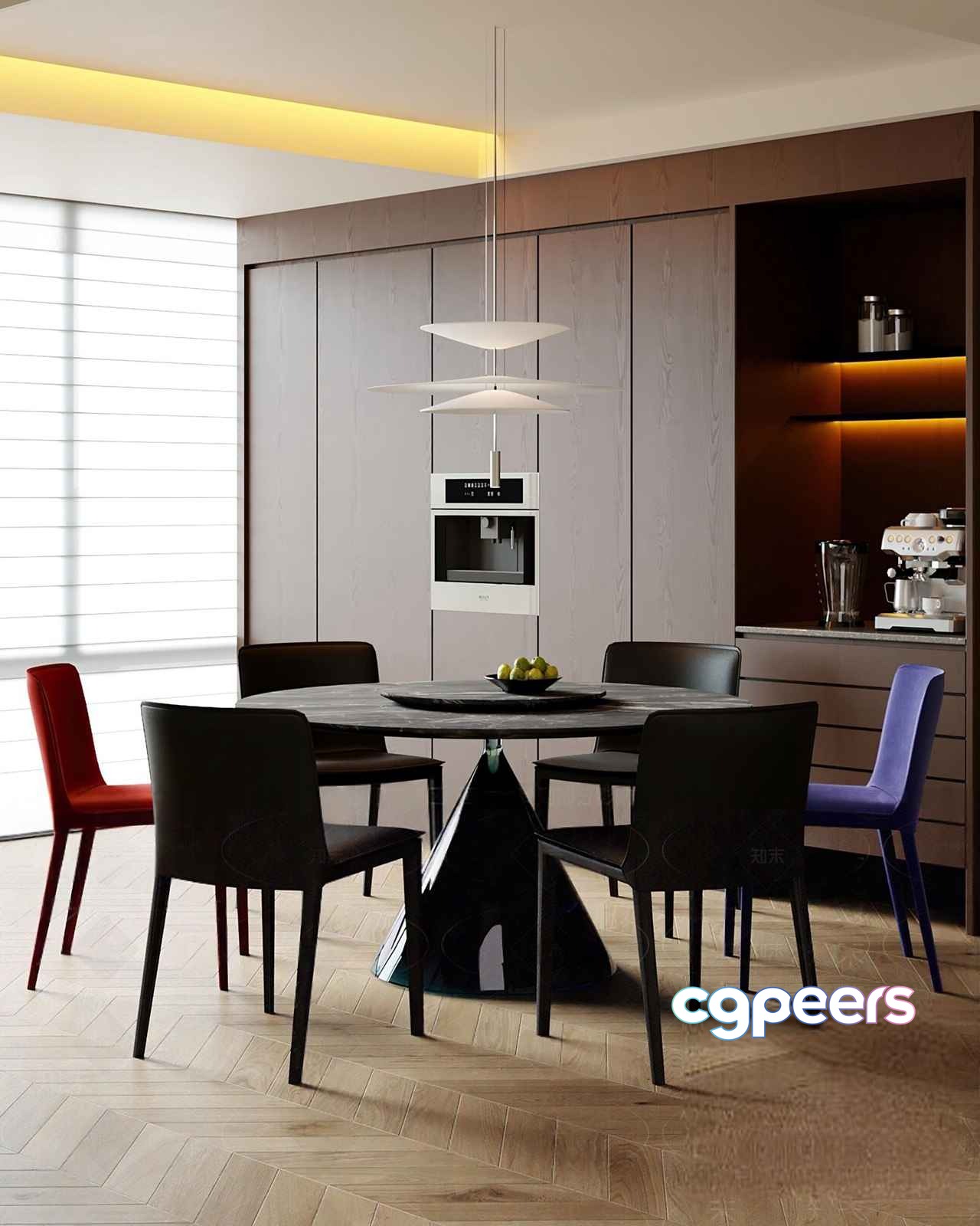 Modern Dining Room 3D Model - 4106 - VRAY Render
