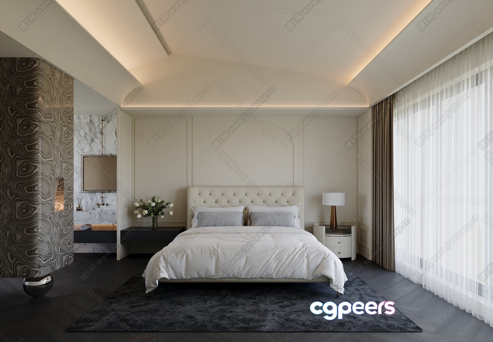 Modern Luxury Bedroom 3D Model - 17835 - CORONA Render