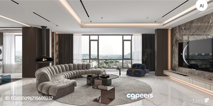 Modern Living Room 3D Model - 3069 - VRAY Render Modern Living Room 3D Model - 3069 - VRAY Render