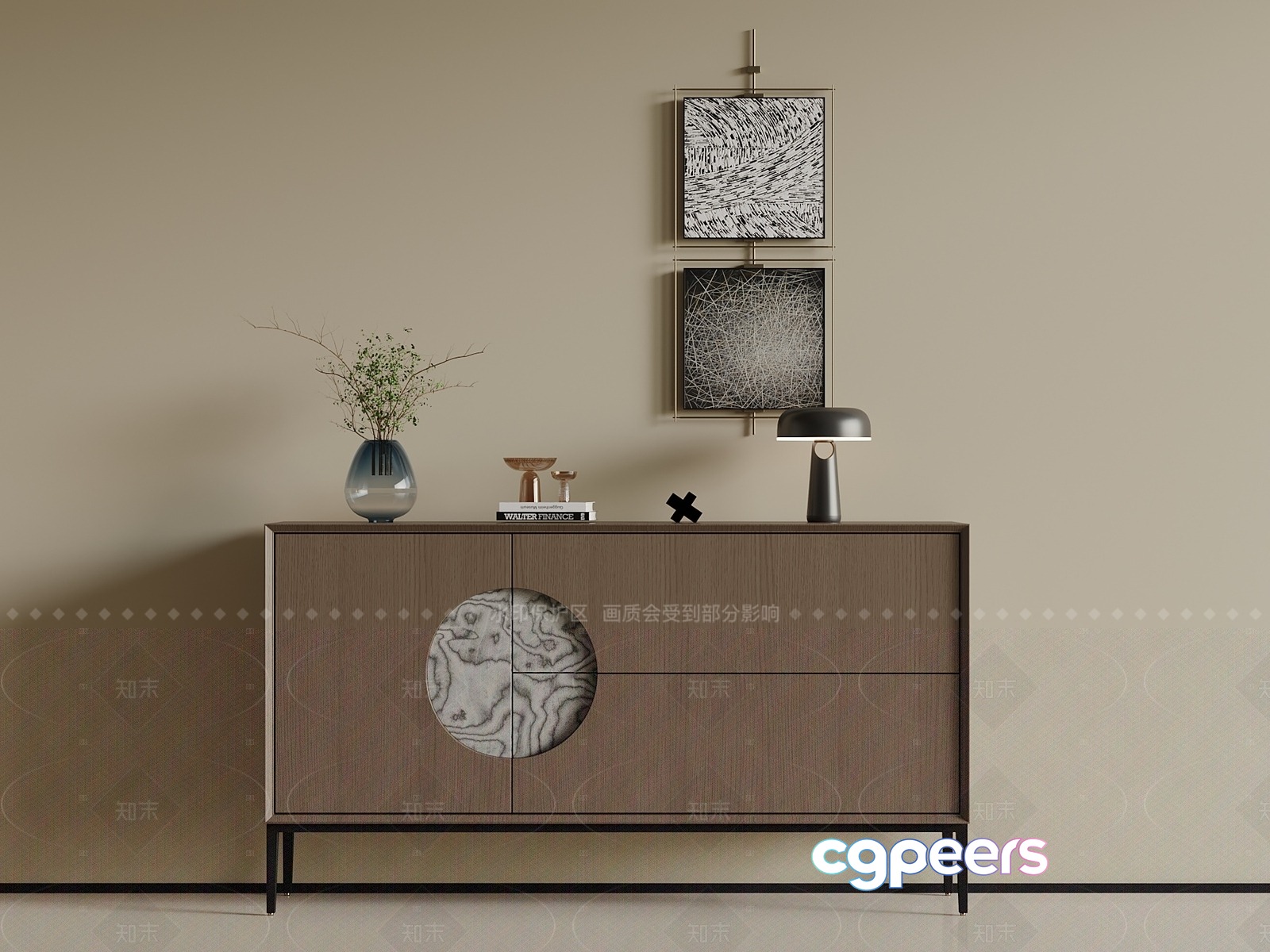 Modern Sideboard 3D Model - 16974 - VRAY Render