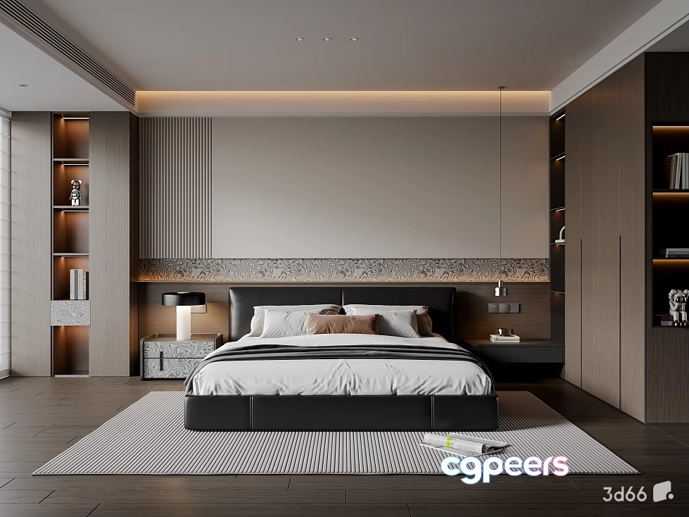 Modern Bedroom 3D Model - 19037 - VRAY Render Modern Bedroom 3D Model - 19037 - VRAY Render