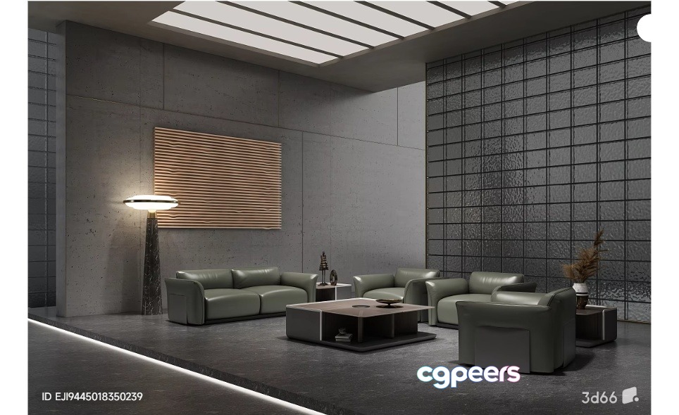 Modern Living Room 3D Model - 9142 - VRAY Render