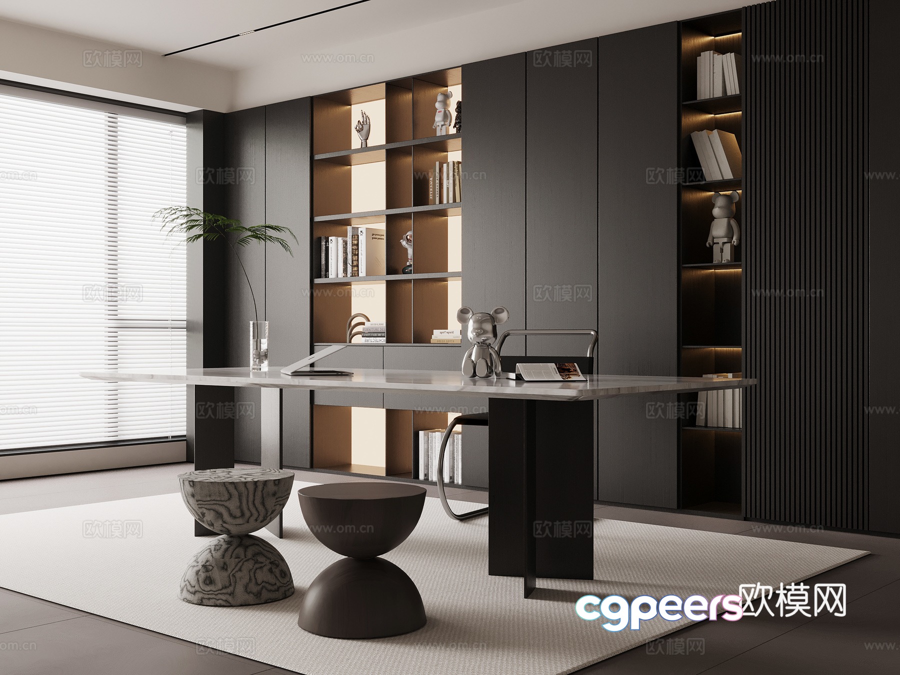 Modern Office Space 3D Model - 14641 - VRAY Render