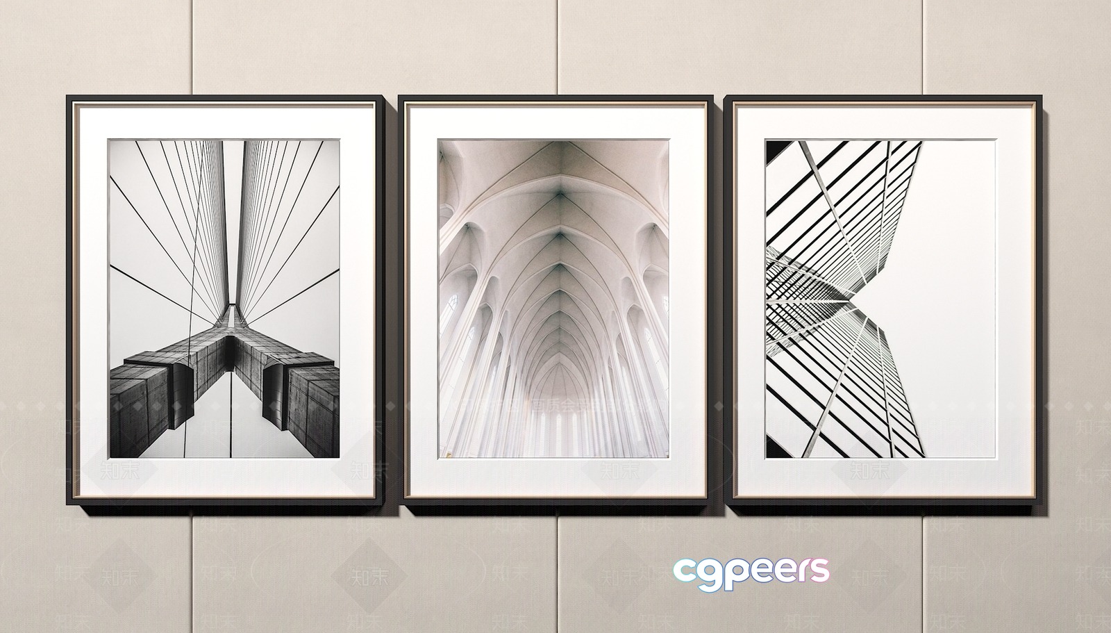 Modern Black And White Artwork 3D Model - 7624 - VRAY Render Modern Black And White Artwork 3D Model - 7624 - VRAY Render